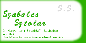 szabolcs sztolar business card